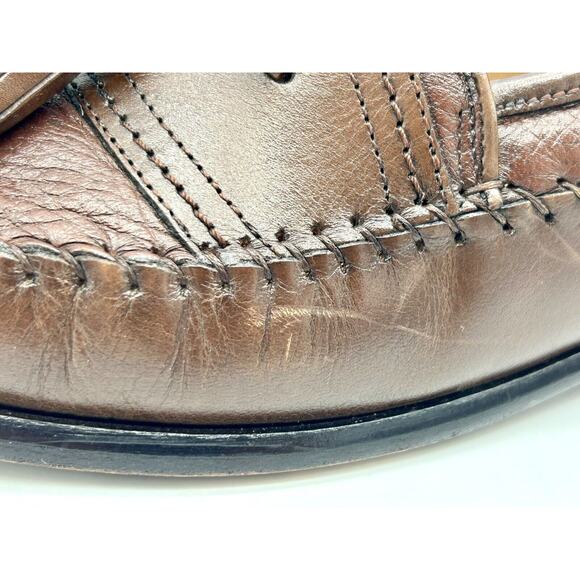 Brass Boots Walking Glove Brown Tassel Shoes Sz 9.5 W Sheepskin Lining 93392 - Picture 10 of 16